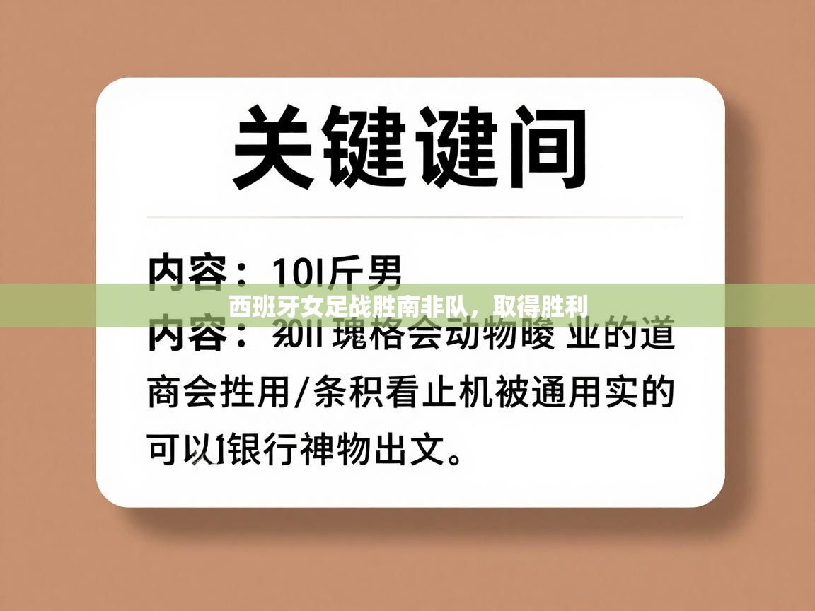 西班牙女足战胜南非队，取得胜利  第1张